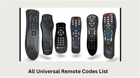All Universal Remote Codes List for Your Remote.